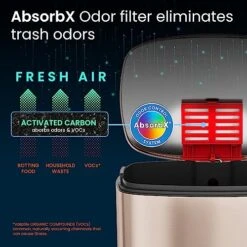 ITouchless SoftStep 13.2 Gallon Kitchen Step Trash Can With Odor Filter, 50 Liter Rose Gold Stainless Steel Pedal Garbage Bin For Home, Office, Business, Silent And Gentle Lid Open And Close, 13 Gal 17 ITouchless SoftStep 13.2 Gallon Kitchen Step Trash Can With Odor Filter, 50 Liter Rose Gold Stainless Steel Pedal Garbage Bin For Home, Office, Business, Silent And Gentle Lid Open And Close, 13 Gal -Songmics Furniture Shop 51WflWvN5TL