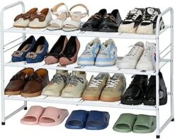 SUFAUY 3-Tier Shoe Rack, Stackable Shoe Shelf Storage Organizer For Entryway Closet, Extra Large Capacity, Wire Grid, Bronze 29 SUFAUY 3-Tier Shoe Rack, Stackable Shoe Shelf Storage Organizer For Entryway Closet, Extra Large Capacity, Wire Grid, Bronze -Songmics Furniture Shop 51WskdKAIxL. AC