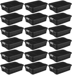 Sterilite 7.5 Gallon Stackable Rugged Industrial Storage Tote Containers With Gray Latching Clip Lids For Garage, Attic, Or Worksite, Black (6 Pack) 21 Sterilite 7.5 Gallon Stackable Rugged Industrial Storage Tote Containers With Gray Latching Clip Lids For Garage, Attic, Or Worksite, Black (6 Pack) -Songmics Furniture Shop 51WtwH9NHL. AC