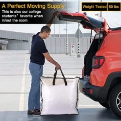 Fixwal 6 Pack Extra-Large Clear Storage Bags For Christmas Decoration, Moving Supplies, Wreath Storage Container, Clothes Storage Bags With Backpack Straps Strong Handles And Zippers -Songmics Furniture Shop 51WxusMTbDL