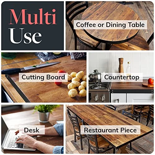 HEIRLOUM Reclaimed Wood Table Top - Rustic Recycled Solid Wooden Piece Perfect For Signs, Kitchens, Dining And Coffee Table Tops (Reclaimed Wood Table Top With Metal Edge, 36" X 36") 5 HEIRLOUM Reclaimed Wood Table Top - Rustic Recycled Solid Wooden Piece Perfect For Signs, Kitchens, Dining And Coffee Table Tops (Reclaimed Wood Table Top With Metal Edge, 36" X 36") - Image 5