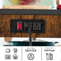 HOOBRO Bakers Rack With Power Outlet, 4-Tier Microwave Stand With Adjustable Wine Rack, Coffee Bar With 10 S-Shaped Hooks, For Kitchen, Living Room, Dinning Room, Rustic Brown BF60UHB01 12 HOOBRO Bakers Rack With Power Outlet, 4-Tier Microwave Stand With Adjustable Wine Rack, Coffee Bar With 10 S-Shaped Hooks, For Kitchen, Living Room, Dinning Room, Rustic Brown BF60UHB01 -Songmics Furniture Shop 51XB2z0rEzL