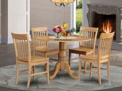 East West Furniture DLNO3-MAH-W Dining Table Set, 3-Piece -Songmics Furniture Shop 51XDhJ6hfSL. AC