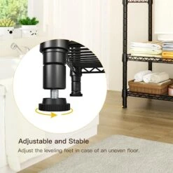 Bathroom Free Standing Towel Rack, FUTASSI Heavy Duty Metal Blanket Ladder Holder For Living Room, Floor Towel Stand And Bathroom Organizers And Storage, 16.1" W X 11.8" D X 46.8" H, Black -Songmics Furniture Shop 51XGjeUGKIL