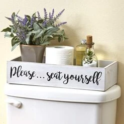 Toilet Tank Topper Tray - Please Seat Yourself - Novelty Bathroom Décor -Songmics Furniture Shop 51XKwkTyaEL