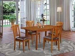East West Furniture PSAV5-SBR-LC Dining Set, 5-Piece