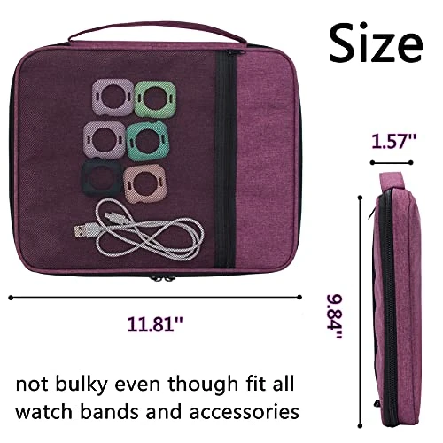 PACMAXI 48 Watch Bands Storage Bag, Watch Band Carrying Case Fits For The Most Sizes Of Watch Bands, Organizer For Watch Bands Holds 48 Pieces, Bag Only (Purple) 3 PACMAXI 48 Watch Bands Storage Bag, Watch Band Carrying Case Fits For The Most Sizes Of Watch Bands, Organizer For Watch Bands Holds 48 Pieces, Bag Only (Purple) - Image 3