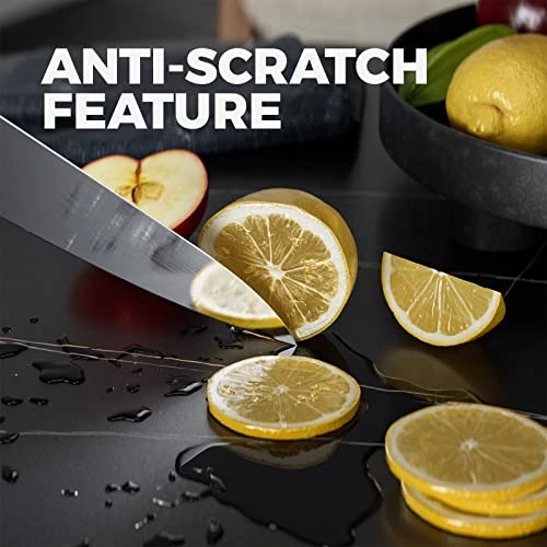 Modern Dining Table Black Sintered Stone Table,Multifuntional Desk With Metal Legs Suitable Living Room, Dining Room,Home & Office (Black) 3 Modern Dining Table Black Sintered Stone Table,Multifuntional Desk With Metal Legs Suitable Living Room, Dining Room,Home & Office (Black) - Image 3