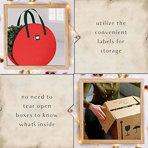 CLOZZERS 2 Pack Christmas Wreath And Garland Bag With Durable Zippered Closure And Sturdy Handles, For Wreaths Up To 30” Inches, Heavy Duty, Tear Proof And Water Resistant, Red 4 CLOZZERS 2 Pack Christmas Wreath And Garland Bag With Durable Zippered Closure And Sturdy Handles, For Wreaths Up To 30” Inches, Heavy Duty, Tear Proof And Water Resistant, Red - Image 4