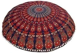 Rajasthaniartdecor Round Pouf Cover Cushion Cotton With Pom Meditetion Seating For Living Dorm Room Color Size 32 Inch Inches (Cover Only) (Blue Gold), RADC003-V, Inches(80 Cm) 21 Rajasthaniartdecor Round Pouf Cover Cushion Cotton With Pom Meditetion Seating For Living Dorm Room Color Size 32 Inch Inches (Cover Only) (Blue Gold), RADC003-V, Inches(80 Cm) -Songmics Furniture Shop 51Xg5Z9VD7L. AC