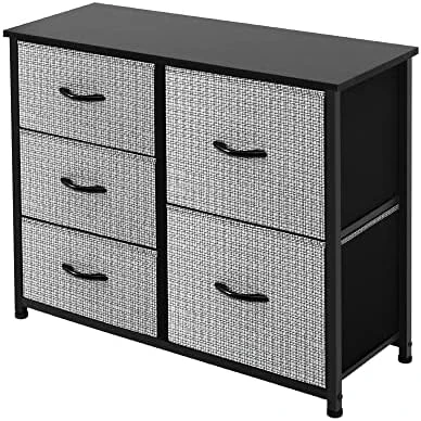 AZL1 Life Concept Storage Dresser Furniture Unit - Large Standing Organizer Chest For Bedroom, Office, Living Room, And Closet - 5 Drawer Removable Fabric Bins - Light Grey/White 7 AZL1 Life Concept Storage Dresser Furniture Unit - Large Standing Organizer Chest For Bedroom, Office, Living Room, And Closet - 5 Drawer Removable Fabric Bins - Light Grey/White - Image 7