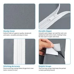 VIPEK V1S 3 Tiers Heavy Duty Garment Racks With Cover Small Space Free Standing Wardrobe Covered Clothes Rack For Hanging Clothes Portable Closet, White Clothing Rack With Grey Oxford Fabric Cover 11 VIPEK V1S 3 Tiers Heavy Duty Garment Racks With Cover Small Space Free Standing Wardrobe Covered Clothes Rack For Hanging Clothes Portable Closet, White Clothing Rack With Grey Oxford Fabric Cover -Songmics Furniture Shop 51XhVfY0IhL