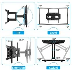 HOME VISION TV Wall Mount, Full Motion Swivel Tilt TV Mount For 26-65inch, Some Up To 70inch LED LCD OLED TVs With Dual Articulating Arms TV Bracket Max VESA 400x400mm 132lbs Fits 12/16" Wood Stud -Songmics Furniture Shop 51Xi6qRJ7DL