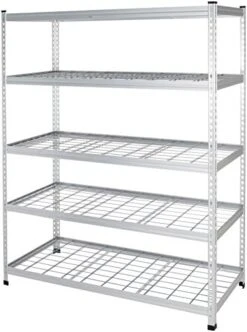 Amazon Basics Heavy Duty Storage Shelving Unit, Double Post, 5 Shelf, High-Grade Aluminum, Silver, 60 X 24 X 78 Inch -Songmics Furniture Shop 51Xn63fTkNL. AC