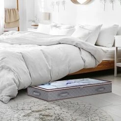 Fixwal Under Bed Storage Containers 90L Toy Organizers And Wrapping Paper Storage Bags 6 Pack Of Durable, Breathable Bags With Clear Windows And Reinforced Handles For Blankets, Clothes, And More -Songmics Furniture Shop 51XyO4lTMSL