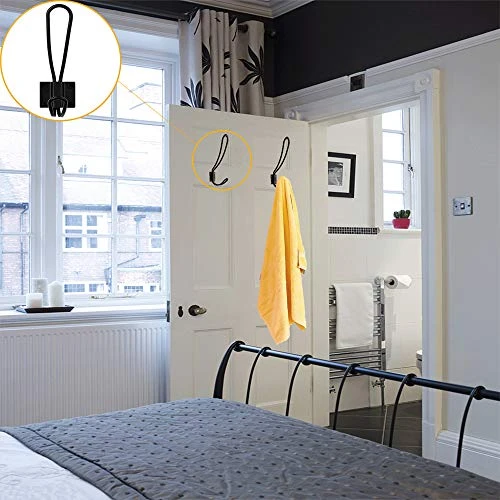 Rustic Entryway Hooks-12 Pack Farmhouse Hooks With Metal Screws Included,Black Decorative Wall Mounted Rustic Coat Hooks Rack, Double Vintage Organizer Hanging Wire Hook Clothes Hanger… 4 Rustic Entryway Hooks-12 Pack Farmhouse Hooks With Metal Screws Included,Black Decorative Wall Mounted Rustic Coat Hooks Rack, Double Vintage Organizer Hanging Wire Hook Clothes Hanger… - Image 4