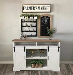 PHI VILLA Farmhouse Coffee Bar Cabinet - Sliding Barn Door Kitchen Sideboard Buffet Storage Cabinet… -Songmics Furniture Shop 51Y3DXLJI8S