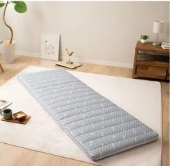 EMOOR Foldable Hybrid Futon Mattress, High-Resilience Urethane Foam 150N With Washable Padded Cover, Japanese Twin Size (77x38x2.4in), Tatami Floor Sleeping Mat Pad Topper, Gray -Songmics Furniture Shop 51YC3sTFp7L. AC