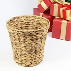 Casaphoria Round Water Hyacinth Garbage Baskets For Storage Natural Woven Hyacinth Laundry Rubbish Basket Durable Circular Waste Baskets Home Beautiful Decoration Storageworks Recycling Bin -Songmics Furniture Shop 51YIf2tAF2L