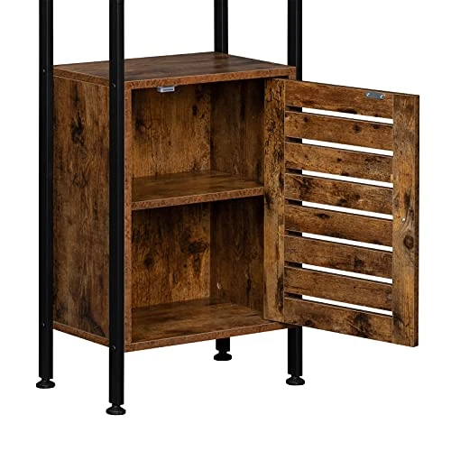 HooLeen Multiuse 5-Tier Metal Kitchen Bakers Rack, Microwave Storage Rack, Tall Cabinet, Storage Cabinet With Door And Inside Adjustable Shelf, Steel Frame, Space-Saving (5-Tier, Single Door) 4 HooLeen Multiuse 5-Tier Metal Kitchen Bakers Rack, Microwave Storage Rack, Tall Cabinet, Storage Cabinet With Door And Inside Adjustable Shelf, Steel Frame, Space-Saving (5-Tier, Single Door) - Image 4