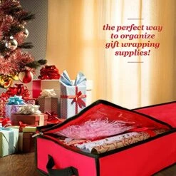 SumDirect Wrapping Paper Storage Containers - Red Underbed Gift Wrap Organizer Bags, 14x40inch Christmas Gift Wrap Organizer Fits Up To 24 Rolls -Songmics Furniture Shop 51YYmaDcoSL