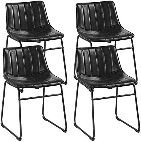 Yaheetech 18" PU Leather Dining Chairs Armless Chairs Indoor/Outdoor Kitchen Dining Room Chairs With Metal Legs Upholstered, Set Of 4, Brown 7 Yaheetech 18" PU Leather Dining Chairs Armless Chairs Indoor/Outdoor Kitchen Dining Room Chairs With Metal Legs Upholstered, Set Of 4, Brown - Image 7