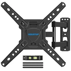 MOUNTUP Full Motion TV Wall Mount For Most 26-50 Inch TVs, Max VESA 300x300mm Wall Mount TV Bracket With Swivel Tilting Extension Level Adjustment For LED LCD Flat Curved TVs MU0018