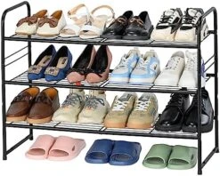 SUFAUY 3-Tier Shoe Rack, Stackable Shoe Shelf Storage Organizer For Entryway Closet, Extra Large Capacity, Wire Grid, Bronze 23 SUFAUY 3-Tier Shoe Rack, Stackable Shoe Shelf Storage Organizer For Entryway Closet, Extra Large Capacity, Wire Grid, Bronze -Songmics Furniture Shop 51YuO4MJKxL. AC