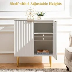 SICOTAS Buffet Cabinet Sideboard With Storage Kitchen Accent Cabinet With Doors And Adjustable Shelf, Modern Credenza Buffet Table Console Coffee Bar Cabinet For Entryway Living Dining Room, White -Songmics Furniture Shop 51Z0V8u2eiL