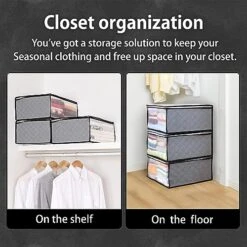 Astro Clothes Storage Bags, 6 Pack Clothes Storage Bins Foldable Closet Organizers With Activated Carbon , Breathable Material, Zipper, Clear Window For Sweaters, Coats, T-shirts, Blankets Grey, 001-06 10 Astro Clothes Storage Bags, 6 Pack Clothes Storage Bins Foldable Closet Organizers With Activated Carbon , Breathable Material, Zipper, Clear Window For Sweaters, Coats, T-shirts, Blankets Grey, 001-06 -Songmics Furniture Shop 51Z3mjWWbqL