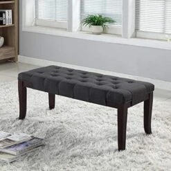Roundhill Furniture Linon Fabric Tufted Bench, Gray -Songmics Furniture Shop 51Z4 D v24L. AC
