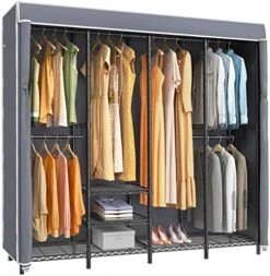 VIPEK V40C Covered Garment Rack Heavy Duty Clothes Rack With Cover, Custom Freestanding Closet Portable Wardrobe Closet For Bedroom, Black Metal Clothing Rack With Balck Oxford Fabric Cover -Songmics Furniture Shop 51Z74jtHNKL. AC
