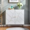 Ansley&HosHo-US White Sideboard Storage Cabinet, Modern Buffet Console Table Cupboard With 2 Doors For Kitchen Living Room Dining Room Entry Hallway Furniture, Credenza Sideboard Buffet Organizer