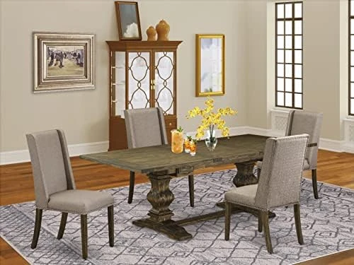 East West Furniture LAFL11-87-16 Dinner Table Set, Large 5 East West Furniture LAFL11-87-16 Dinner Table Set, Large - Image 5