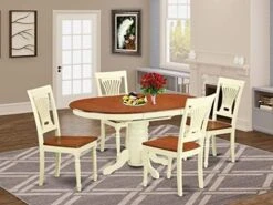 EAST WEST FURNITURE 7 Pc Dining Set-Oval Table With Leaf And 6 Dining Chairs 10 EAST WEST FURNITURE 7 Pc Dining Set-Oval Table With Leaf And 6 Dining Chairs -Songmics Furniture Shop 51ZMTZIZM1L. AC
