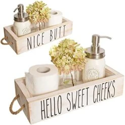 Nice Butt Bathroom Decor Box, One Box With Print On 2 Sides Farmhouse Bathroom Decor Nice Butt Bathroom Box Toilet Box, Hello Sweet Cheeks Bathroom Box Rustic Decor, Toilet Organizer Farmhouse Decor -Songmics Furniture Shop 51ZMfJD6g5L. AC