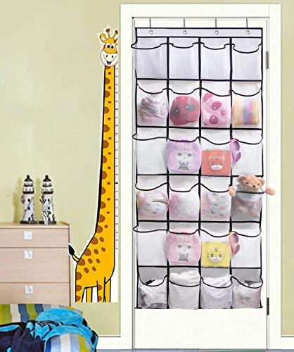 KIMBORA 2 Pack Over The Door Shoe Organizer 24 Large Mesh Pockets Hanging Shoe Holder Rack For Closet (white) 5 KIMBORA 2 Pack Over The Door Shoe Organizer 24 Large Mesh Pockets Hanging Shoe Holder Rack For Closet (white) - Image 5
