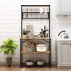 SogesHome Standing Baker's Racks Kitchen Furniture Microwave Carts Microwave Stand Kitchen Baker's Rack Workstation With Storage Shelf