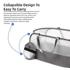 COMLIFE Strong Mesh Horizontal Pop Up Laundry Hamper, Extra Large Opening Laundry Basket, Easy To Put Clothes In. Use Waterproof And Dustproof Cloth At The Bottom -Songmics Furniture Shop 51ZgPuUke6L