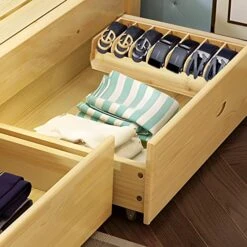 WEIFUTCH Belt Organizer Box, Bamboo Belt Holder, 7 Compartments Belt Storage Organizer For Drawer And Closet, Wooden Belt Display Case Belt Storage Hanger For Men Women -Songmics Furniture Shop 51ZmOoH7vSL