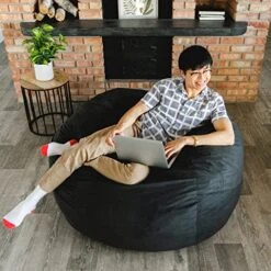Big Joe Fuf Large Foam Filled Bean Bag Chair With Removable Cover, Black Lenox, 4ft Big 18 Big Joe Fuf Large Foam Filled Bean Bag Chair With Removable Cover, Black Lenox, 4ft Big -Songmics Furniture Shop 51ZtJ2Go5WL