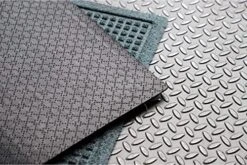 Bungalow Flooring Waterhog Door Mat, 2' X 3' Made In USA, Durable And Decorative Floor Covering, Skid Resistant, Indoor/Outdoor, Water-Trapping, Squares Collection, Bluestone -Songmics Furniture Shop 51a02VNK5kL