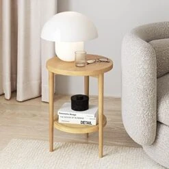 Nathan James Oraa Round Modern Side Accent Or End Table For Living Bedroom And Nursery Room, 1, Light Brown -Songmics Furniture Shop 51a1eCZh9PL. AC