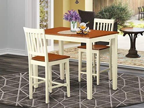 East West Furniture YAVN3-MAH-W Dining Set, 3-Piece 7 East West Furniture YAVN3-MAH-W Dining Set, 3-Piece - Image 7