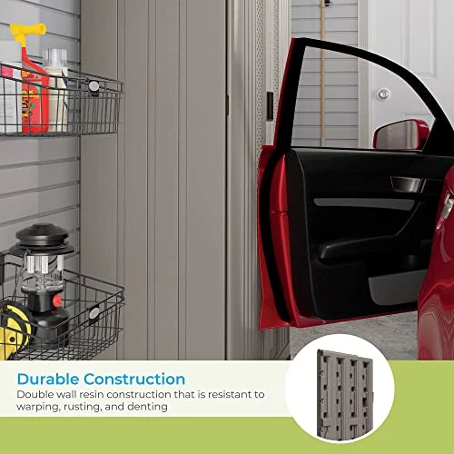 Suncast Base Resin Construction Storage-36 Garage Organizer With Shelving Holds Up To 75 Lbs. -Platinum Doors & Slate Top Storage Cabinet, Silver 3 Suncast Base Resin Construction Storage-36 Garage Organizer With Shelving Holds Up To 75 Lbs. -Platinum Doors & Slate Top Storage Cabinet, Silver - Image 3