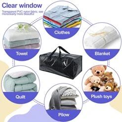 8 Pack Extra Large Moving Bags,Heavy Duty Moving Storage Bags,Foldable Storage Totes For Space Saving,Packing Supplies For Moving Storing,with Sturdy Backpack Straps Handles & Zippers,Reusable (Black) -Songmics Furniture Shop 51aDrnPj86L