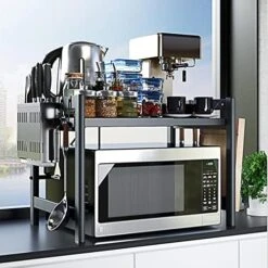 DREANNI Microwave Storage Rack Expendable Microwave Rack, Kitchen Baker's Utility Organizer Shelf Counter Toaster Storage Stand Hight Adjustable Office Printer Work Station Racks/1Tier -Songmics Furniture Shop 51aKa jSMGL. AC