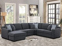 Asunflower Extra Arm Less Fabric Couches For Modular Sectional Sofa Couch Set Middle Part Sectional Couch, Deep Grey 13 Asunflower Extra Arm Less Fabric Couches For Modular Sectional Sofa Couch Set Middle Part Sectional Couch, Deep Grey -Songmics Furniture Shop 51aKi2fG3IL