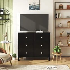 BOLUO Black Dresser For Bedroom 6 Drawer Dressers & Chests Of Drawers Small Fabric Dresser Storage For Closet Modern -Songmics Furniture Shop 51aOZ5CRaYL