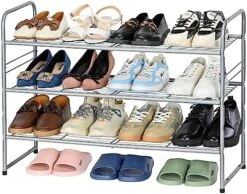 SUFAUY 3-Tier Shoe Rack, Stackable Shoe Shelf Storage Organizer For Entryway Closet, Extra Large Capacity, Wire Grid, Bronze 28 SUFAUY 3-Tier Shoe Rack, Stackable Shoe Shelf Storage Organizer For Entryway Closet, Extra Large Capacity, Wire Grid, Bronze -Songmics Furniture Shop 51aOfg0XNyL. AC